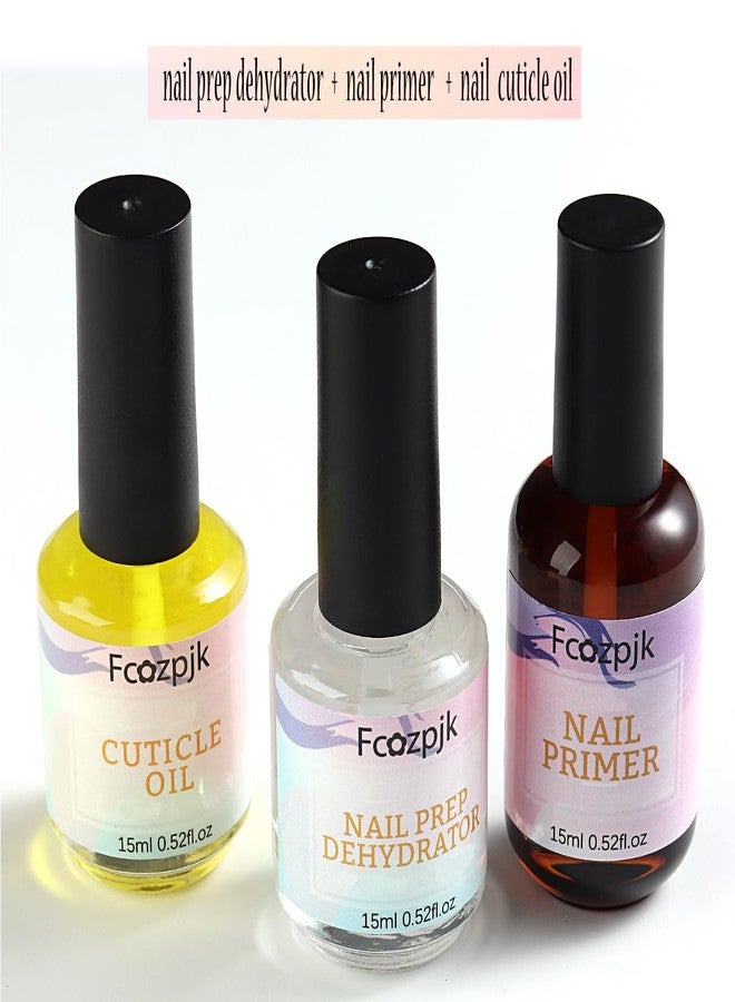 Fcozpjk Nail Dehydrator and Nail Primer with Cuticle Oil Set, Air Dry Bonding Primer for Acrylic Nails No Lift, Acid-free Prep Dehydrator, Natural Cuticle Oil for Nails, Manicure Accessories - Image 2